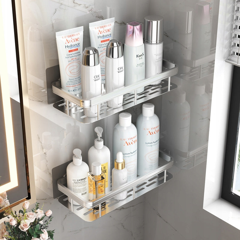 BATHROOM SHELF HANGING SHOWER 2 PCS SILVER Furniture height 5 cm