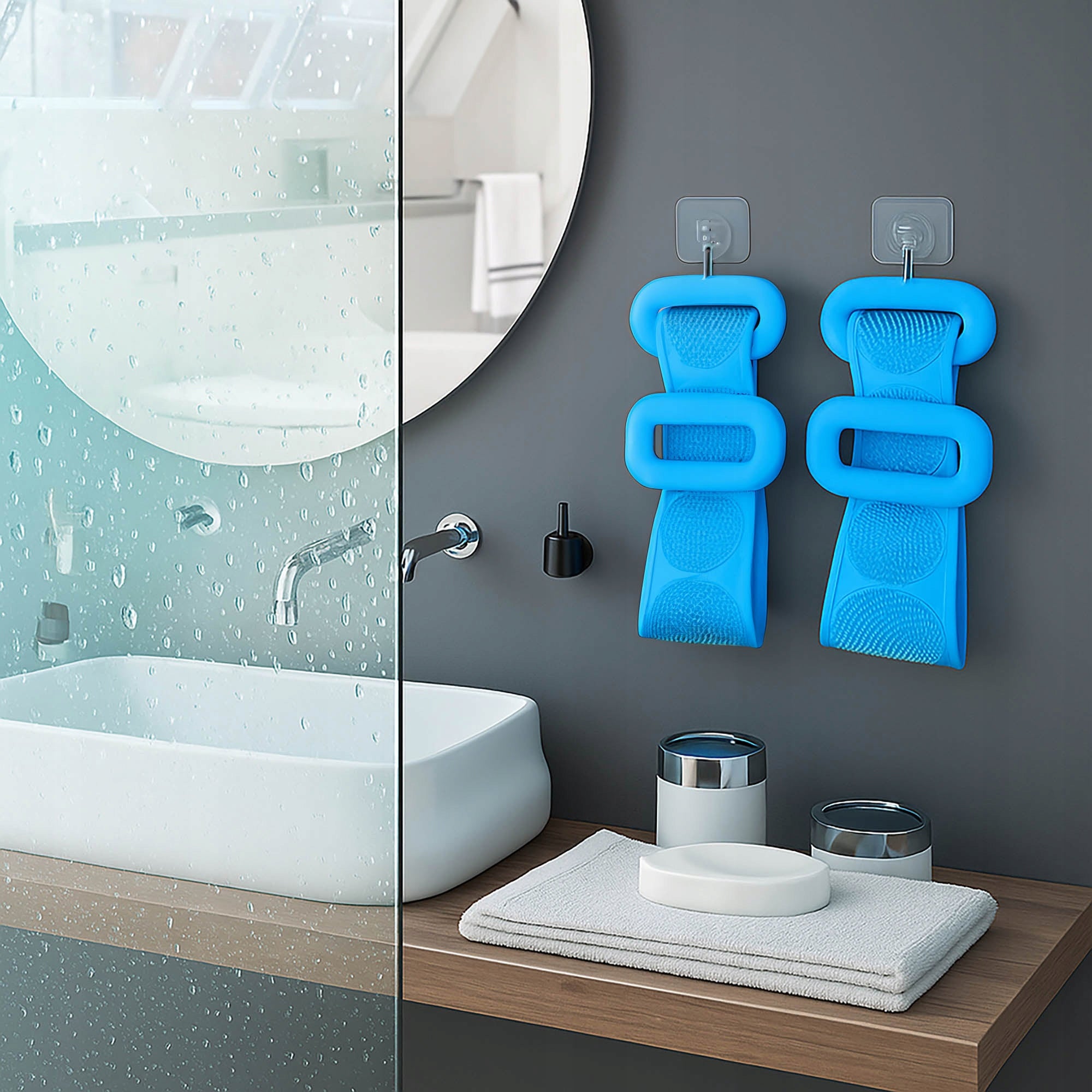 BATHROOM SHOWER MASSAGER BELT SILICONE BODY BACK WASHER Medical device no