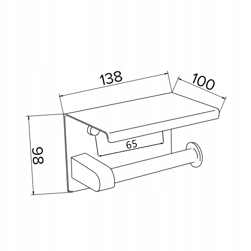BATHROOM TOILET PAPER HANGER HOLDER WITH WALL SHELF CLARK GOLD Line CLARK