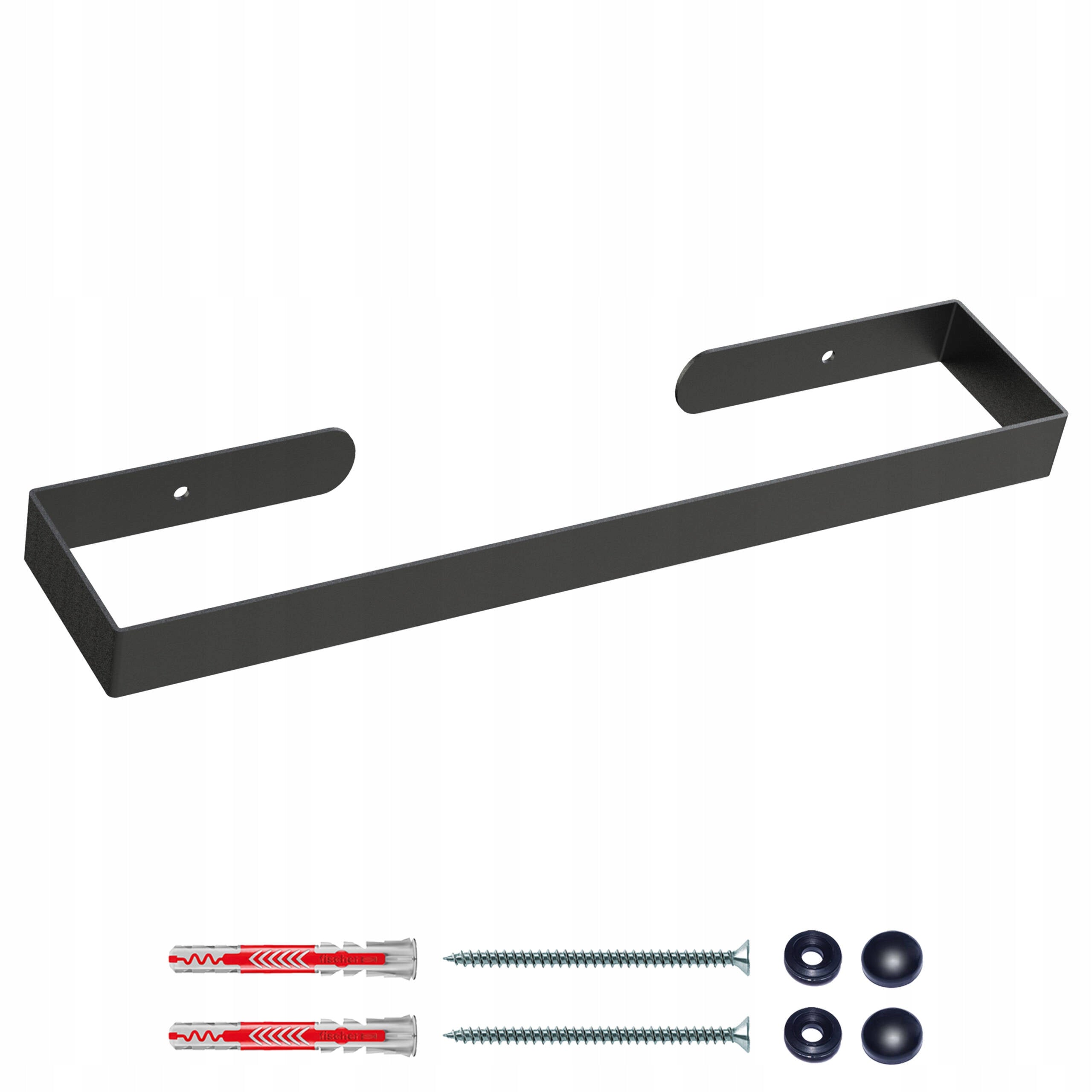 BATHROOM TOWEL HOLDER HANGER BLACK MAT LOFT BLU 15074 Packaging status original