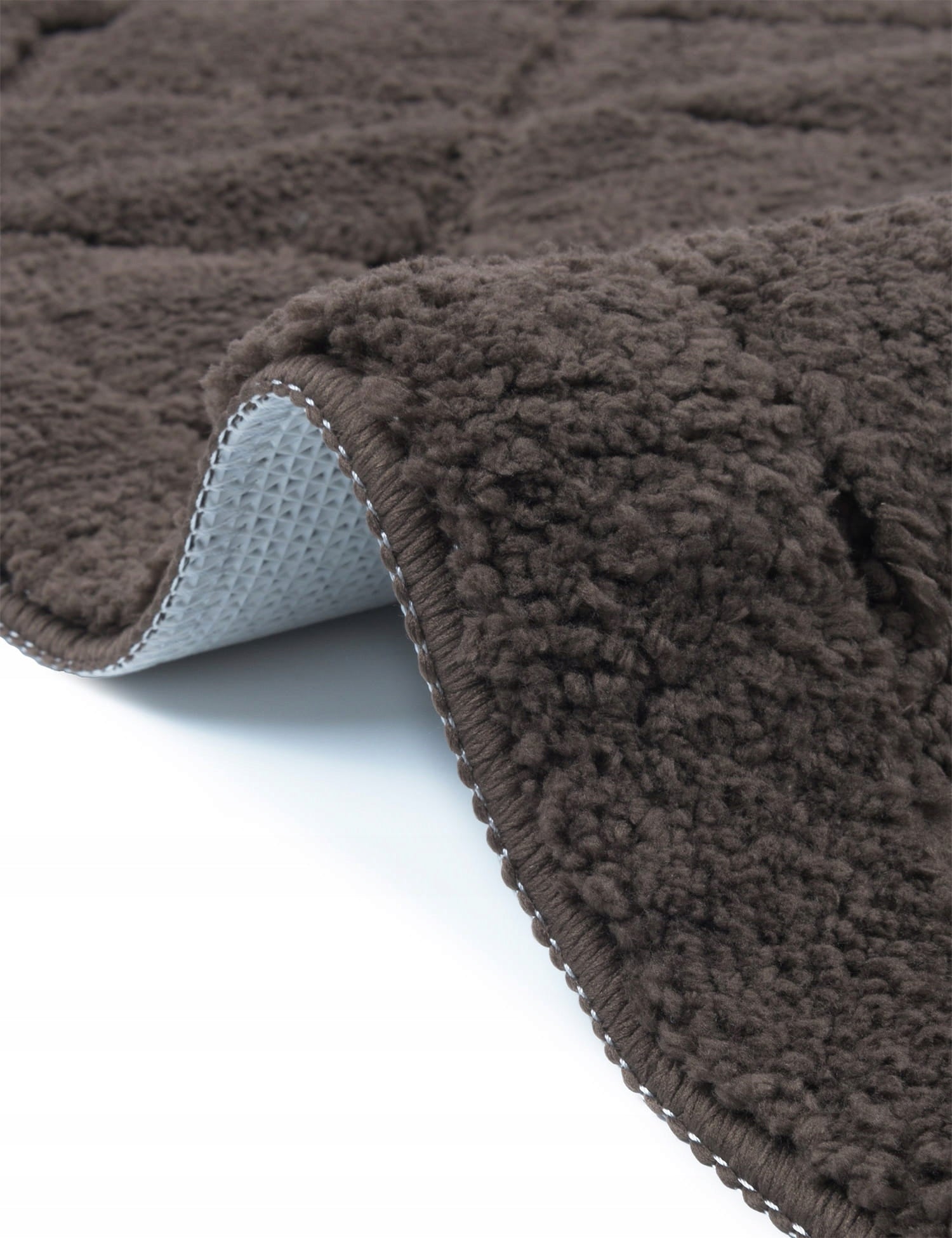 BATHROOM rug, SOFT, ABSORBENT, ANTI-SLIP, WASHABLE, 40x60CM, BROWN Thickness 16 mm