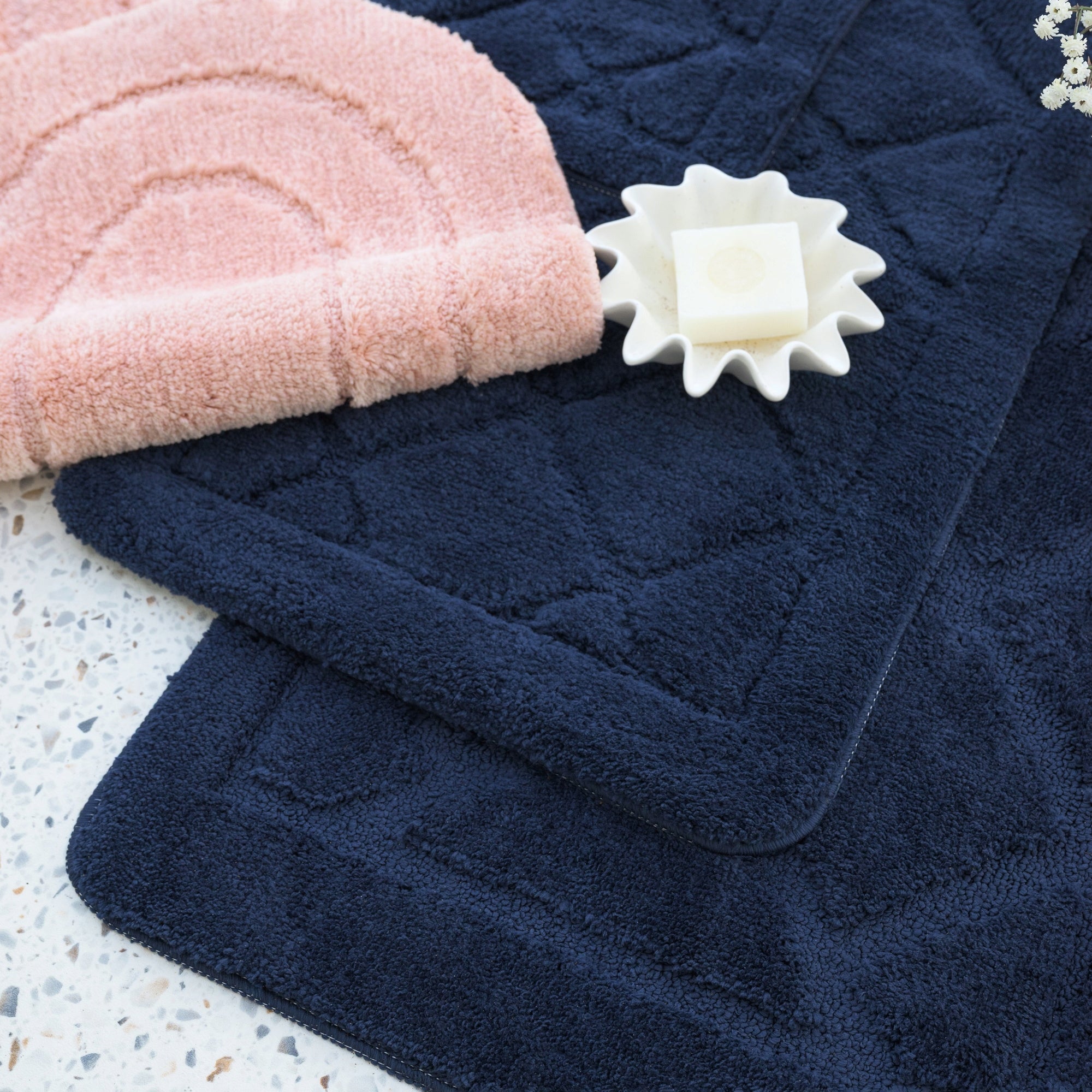BATHROOM rug, SOFT, ABSORBENT, ANTI-SLIP, WASHABLE, NAVY BLUE 50x80 Manufacturer code 507784