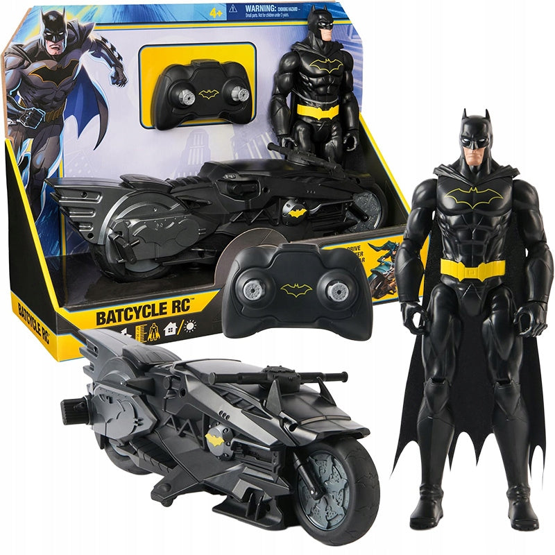 BATMAN FIGURE 30 CM + REMOTE CONTROLLED VEHICLE BATCYCLE RC DC STUDIOS