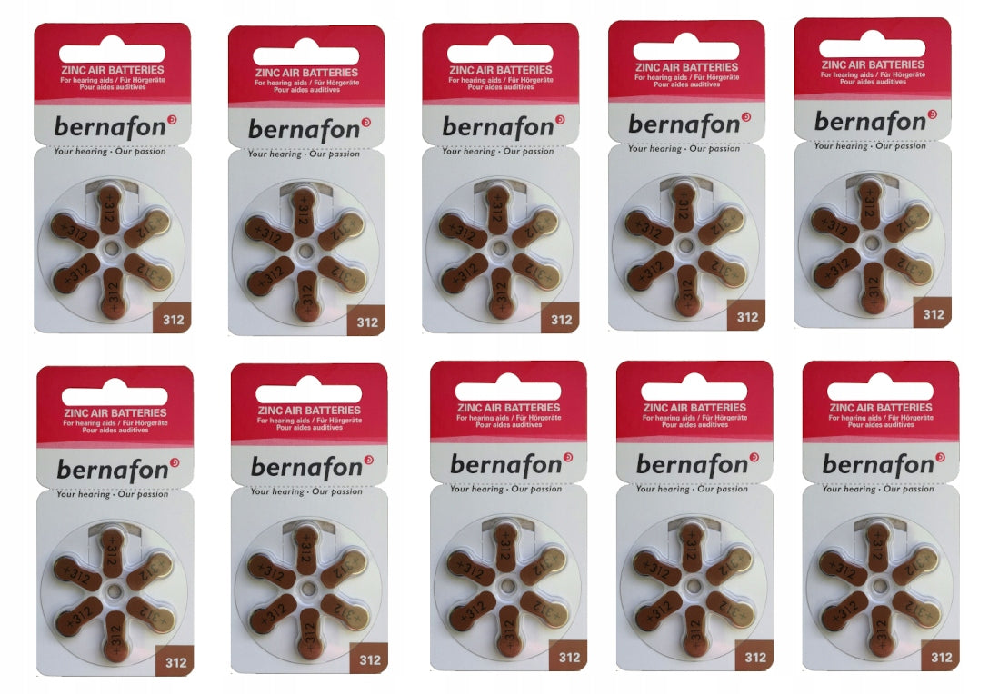 BATTERIES FOR HEARING AID BERNAFON 312 60 pcs.