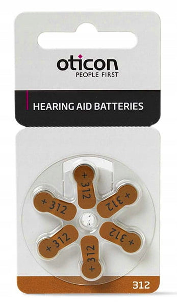 BATTERIES OTICON 312 - FOR HEARING AID 18 PIECES