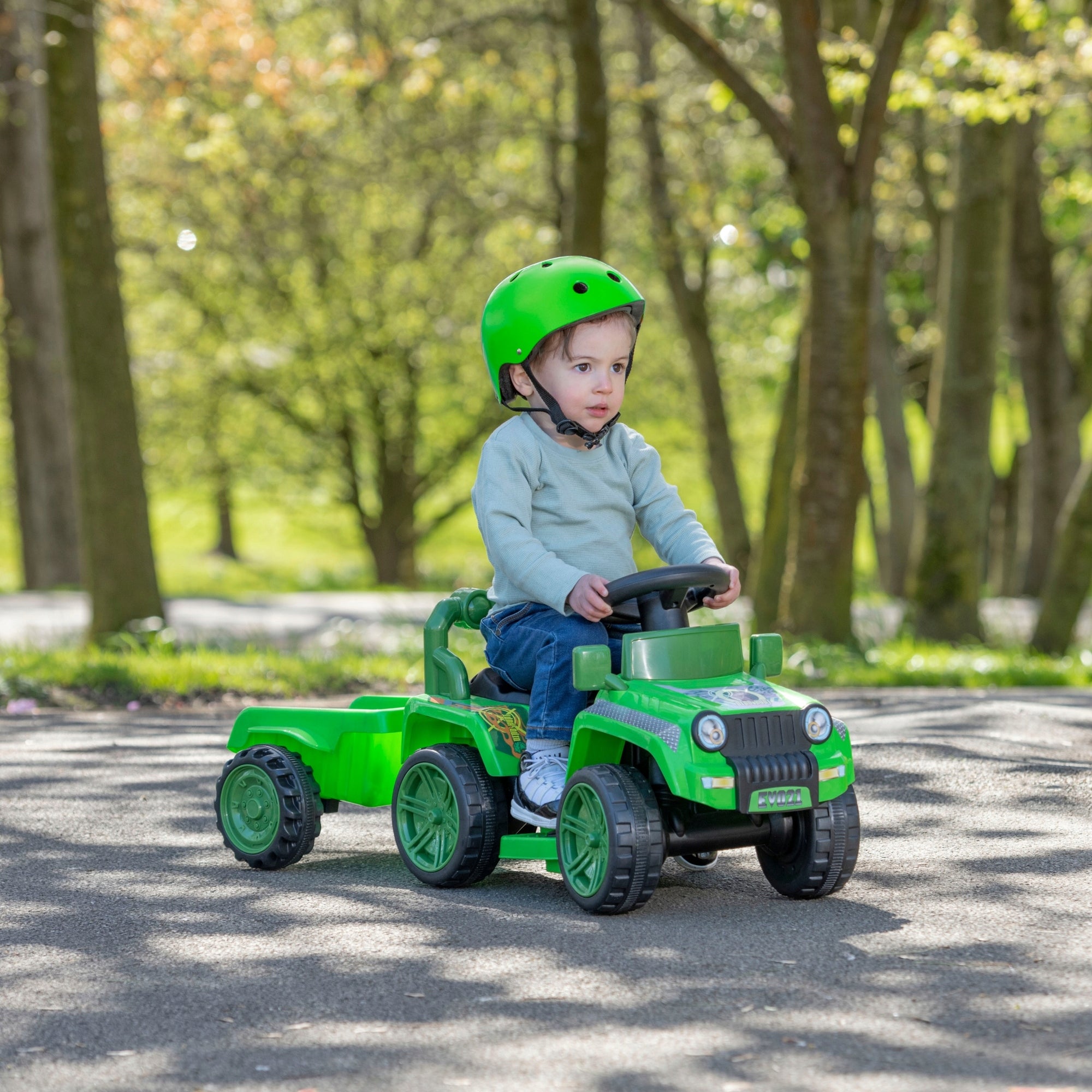 BATTERY CAR OFF-ROAD RIDER JURASSIC VEHICLE WITH DETACHABLE TRAILER EAN (GTIN) 5050866001111