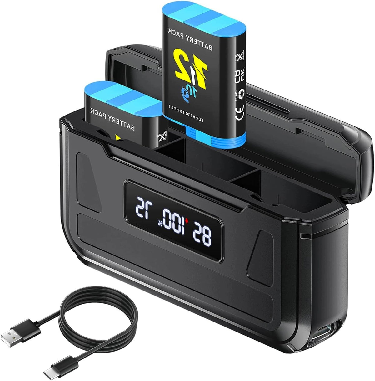 BATTERY CHARGER 12 11 10 9 WITH LCD SCREEN AND 3 BATTERY SLOTS