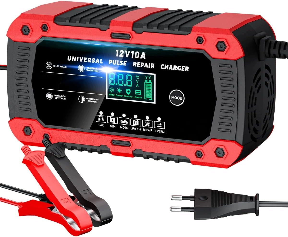 BATTERY CHARGER 12V 10A SMART LCD REPAIR MODE