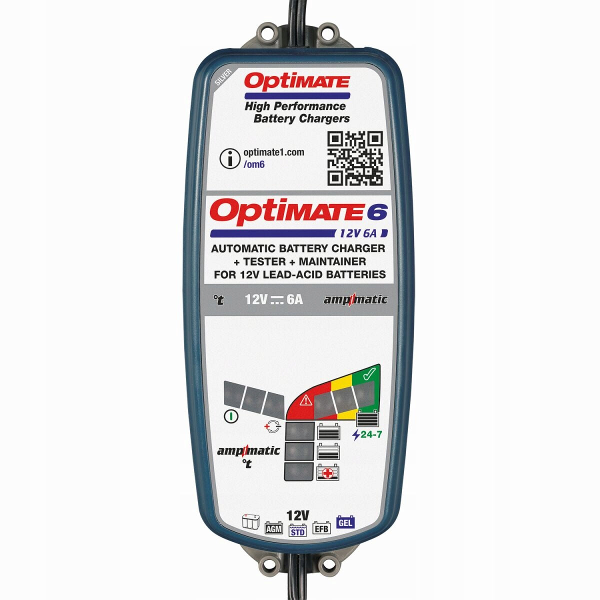 BATTERY CHARGER 12V STD AGM GEL OPTIMATE 6 TECMATE AMPMATIC
