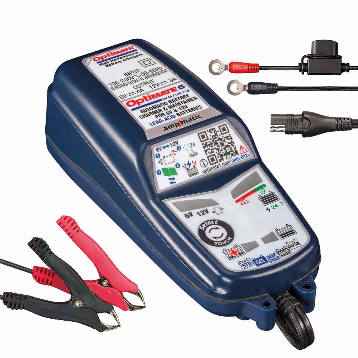 BATTERY CHARGER 6/12V STD AGM SLI OPTIMATE 5 TECMATE AMPMATIC Brand OptiMate