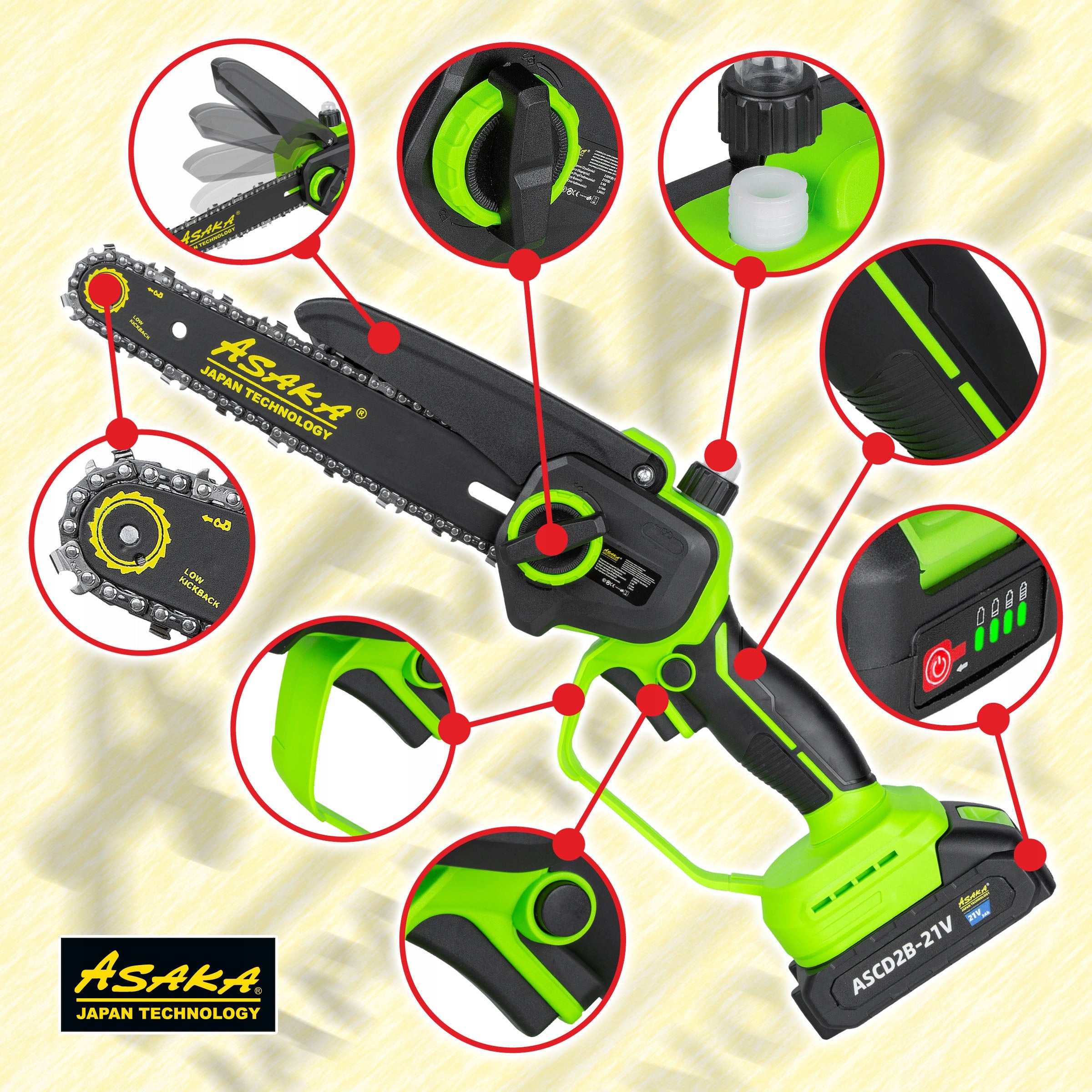 BATTERY Chainsaw 8" BRUSHLESS Chain Lubrication 2Bate Brand Lex