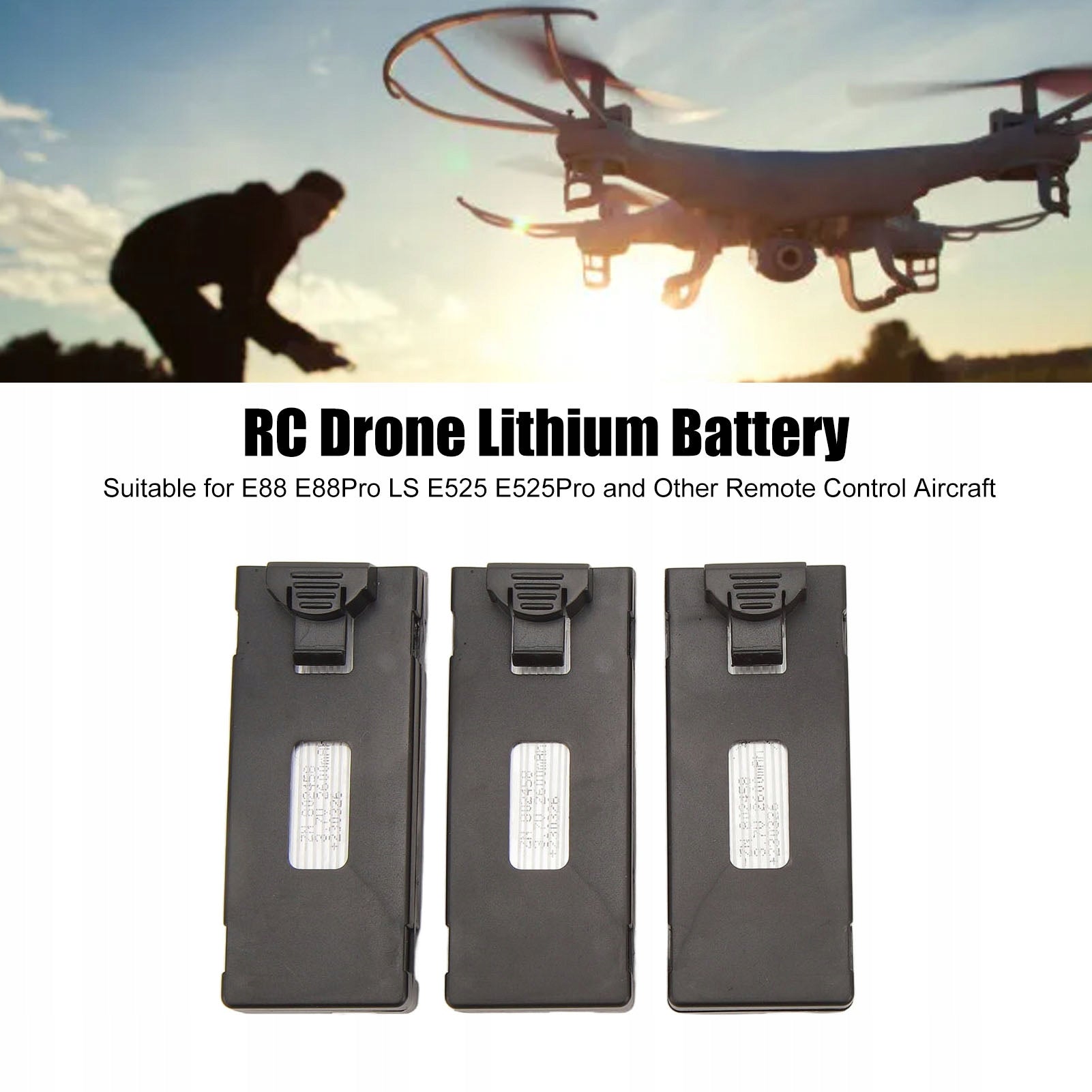 BATTERY FOR DRONE DJM E88 PRO LS E525 PRO 2600MAH 3,7V Brand no brand