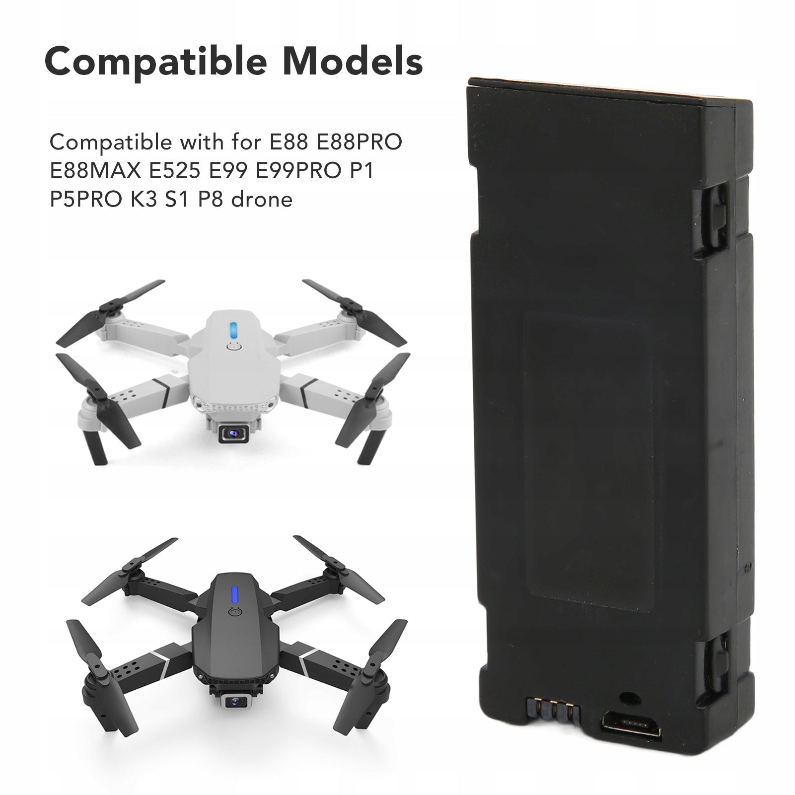BATTERY FOR DRONE E88/E88PR 1800MAH BATTERY Model Spacnana