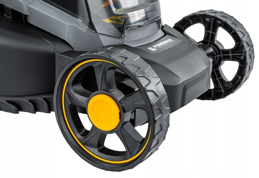 BATTERY MOWER 21V 4AH CHARGER 2X BATTERY STRONG LIGHT BASKET 30L Basket with a basket