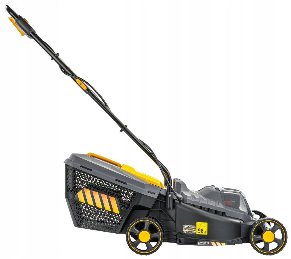 BATTERY MOWER 21V 4AH CHARGER 2X BATTERY STRONG LIGHT BASKET 30L Model PM-KSA-20M