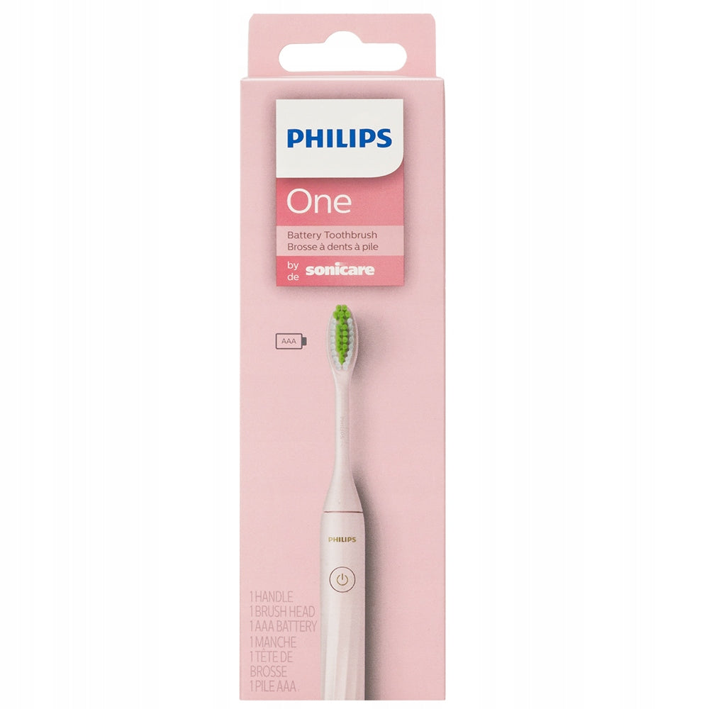 BATTERY OPERATED ELECTRIC SONIC TOOTHBRUSH PHILIPS ONE HY1100/56 PINK