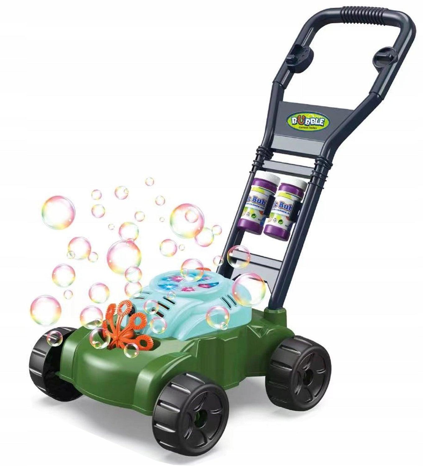 BATTERY OPERATED MOWER FOR KIDS RELEASES SOAP BUBBLES Bubble Generator LIQUID Brand ToysPlanet
