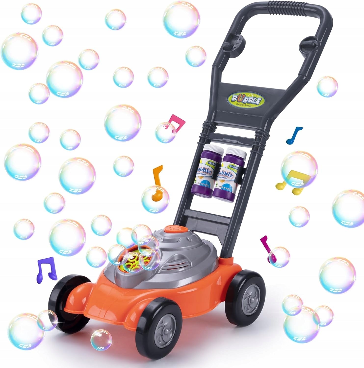 BATTERY OPERATED MOWER FOR KIDS RELEASES SOAP BUBBLES Bubble Generator LIQUID Packaging status original