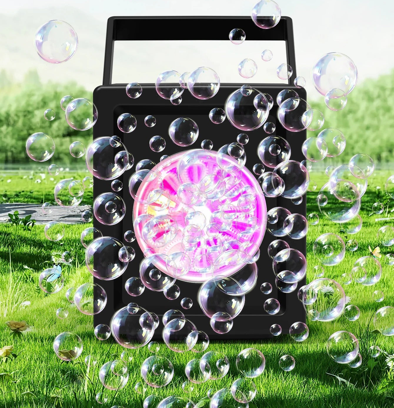 BATTERY OPERATED SOAP BUBBLE MACHINE GENERATOR 10000 PER MINUTE FOR EVENTS Kind machine