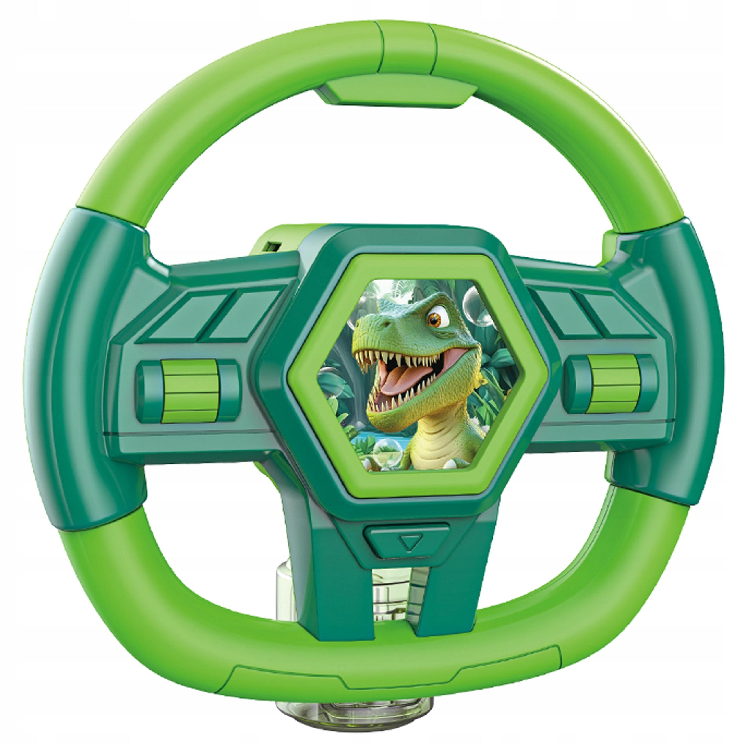 BATTERY OPERATED SOAP BUBBLE STEERING WHEEL DINOSAUR LIQUID LED LIGHT FOR KIDS Packaging status original