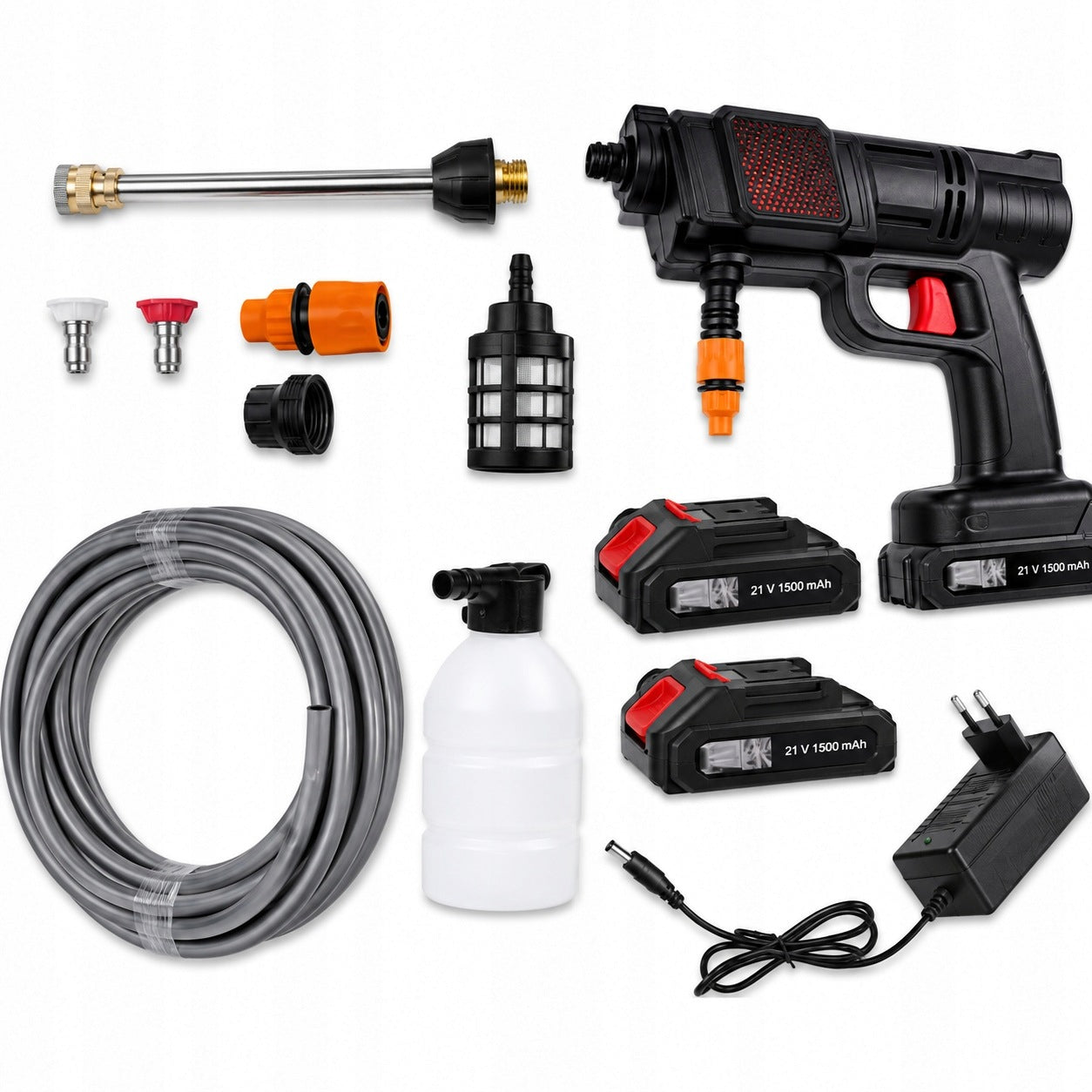 BATTERY PRESSURE WASHER 26 BAR SPRAY GUN 2xAKU + SUITCASE Packaging status original