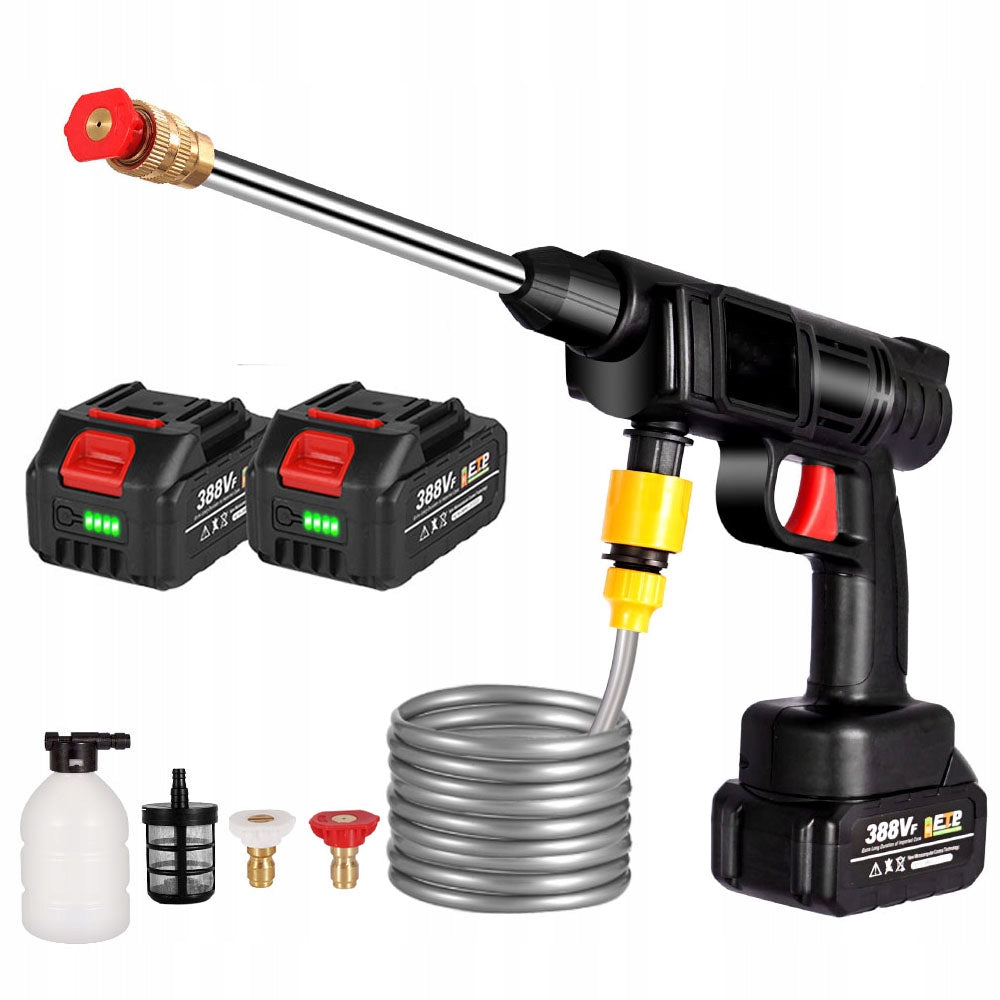 BATTERY PRESSURE WASHER POWERFUL SET 1500W +2AKU + 5M PIPE