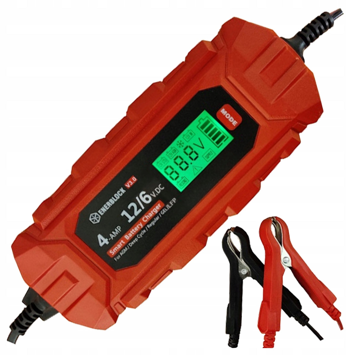 BATTERY RECTIFIER LiFePO4 GEL AGM AUTOMATIC CHARGER 12V 4A
