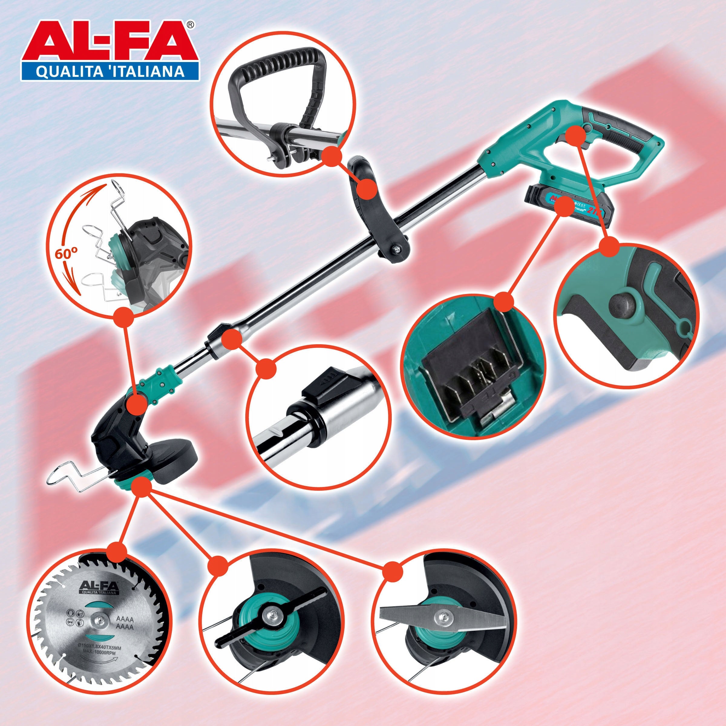 BATTERY trimmer Scythe BRUSH CUTTER SET ALCGT2B-21V-WITHOUT BATTERY Manufacturer code 2941