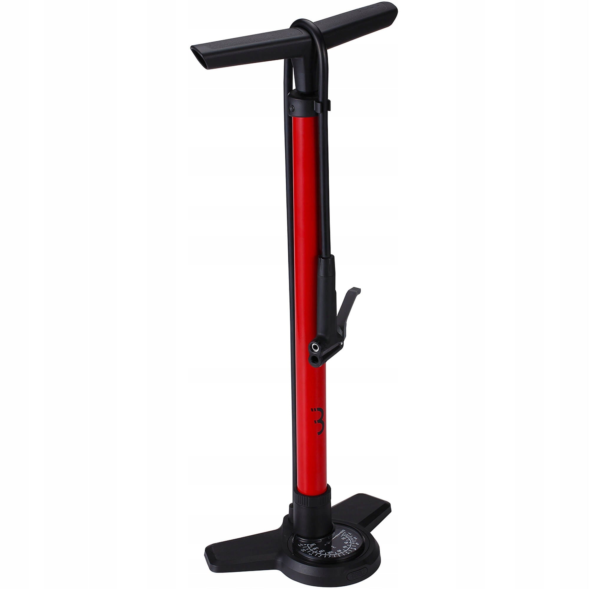 BBB AirBoost Composite Base Dualhead 3.0 Floor Pump - Red