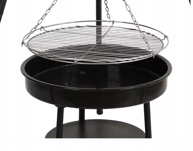 BBQ TRIPOD HANGING GARDEN FIRE PIT LARGE WITH GRATE 50 CM Manufacturer no brand