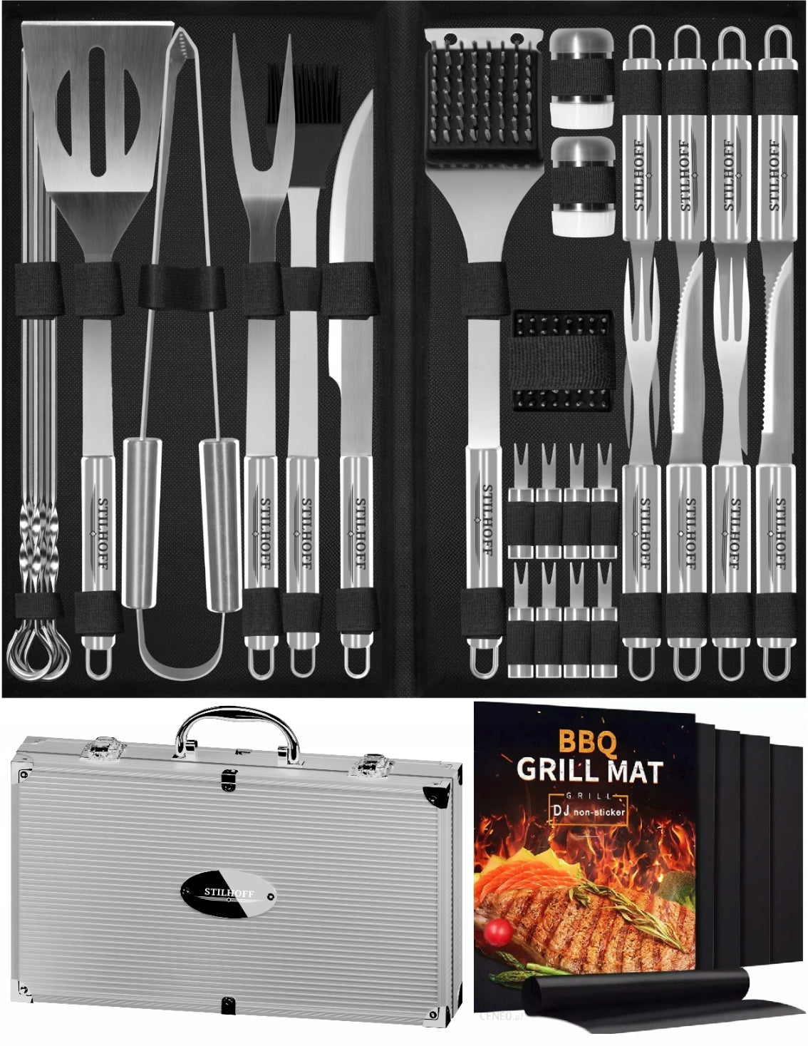 BBQ cutlery set STILHOFF accessories 39pcs 33+suitcase+5xmata