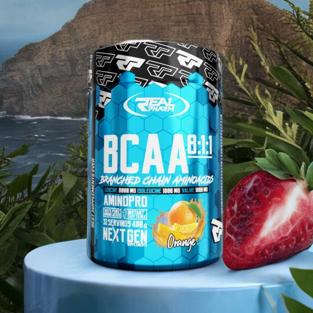 BCAA 8:1:1 Real Pharm 400g Instant Amino Acids with Leucine Regeneration and Strength Brand Real Pharm