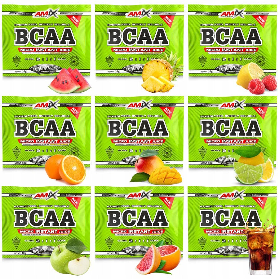 BCAA AMINO ACIDS Strong! 10 FLAVORS Instant Sachets