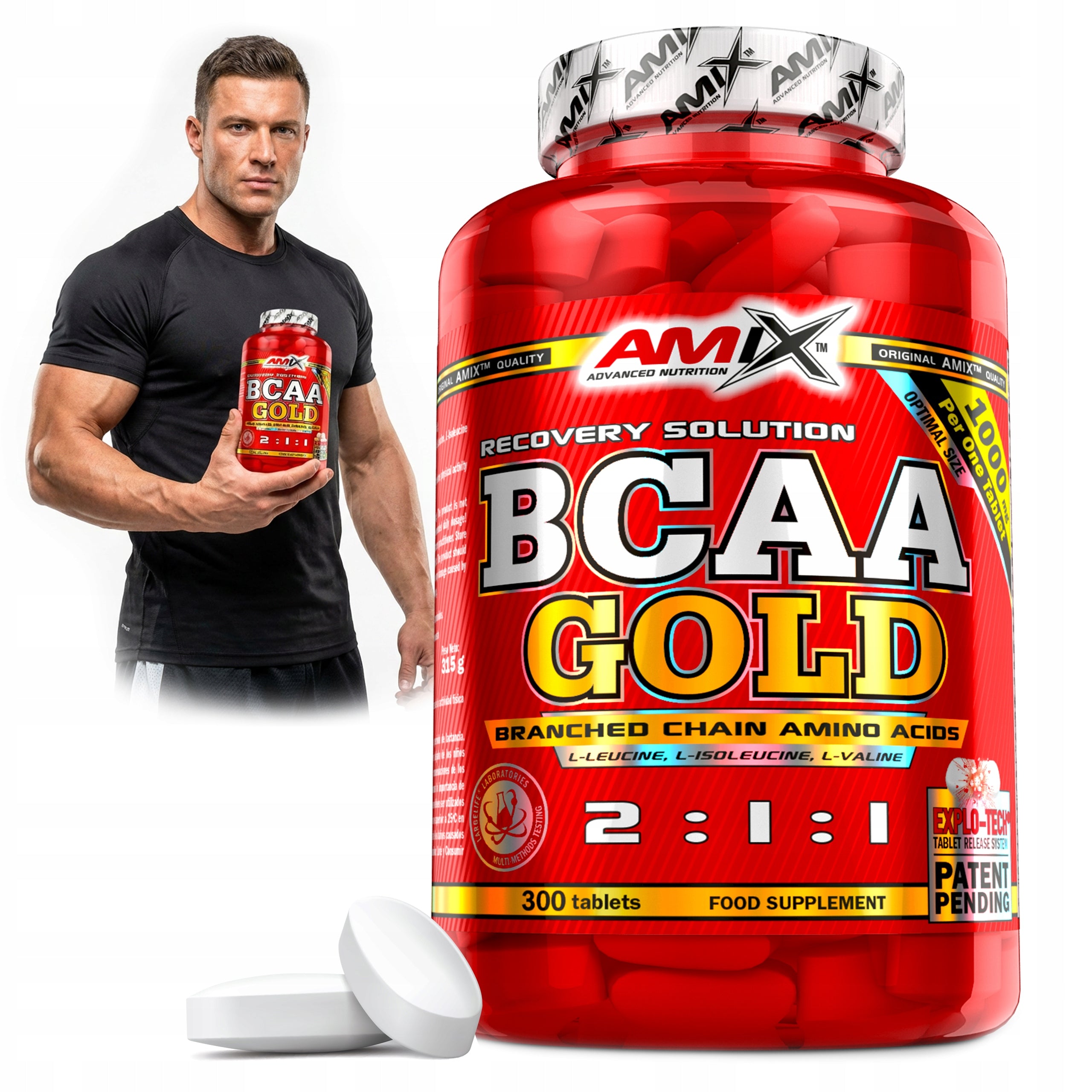 BCAA AMINO ACIDS The strongest! 1000mg - conditioner, tablets for regeneration