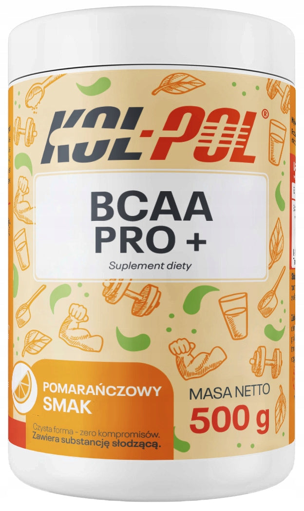 BCAA ORANGE 500g BCAA Pro + Taurine L-Glutamine Supplement Kol-Pol