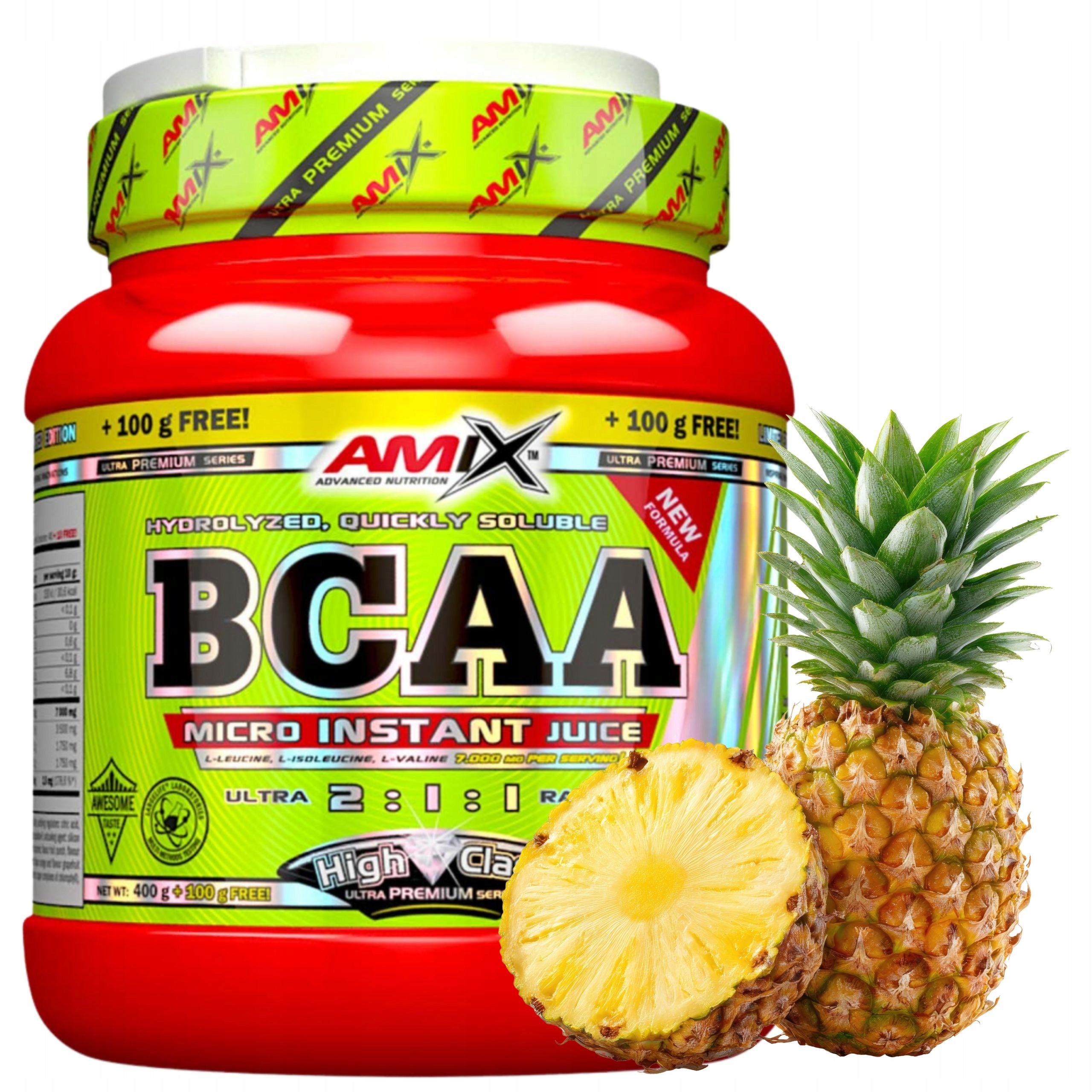 BCAA Regeneration Branched Chain Amino Acids 2:1:1 Muscle Support Pineapple 500g
