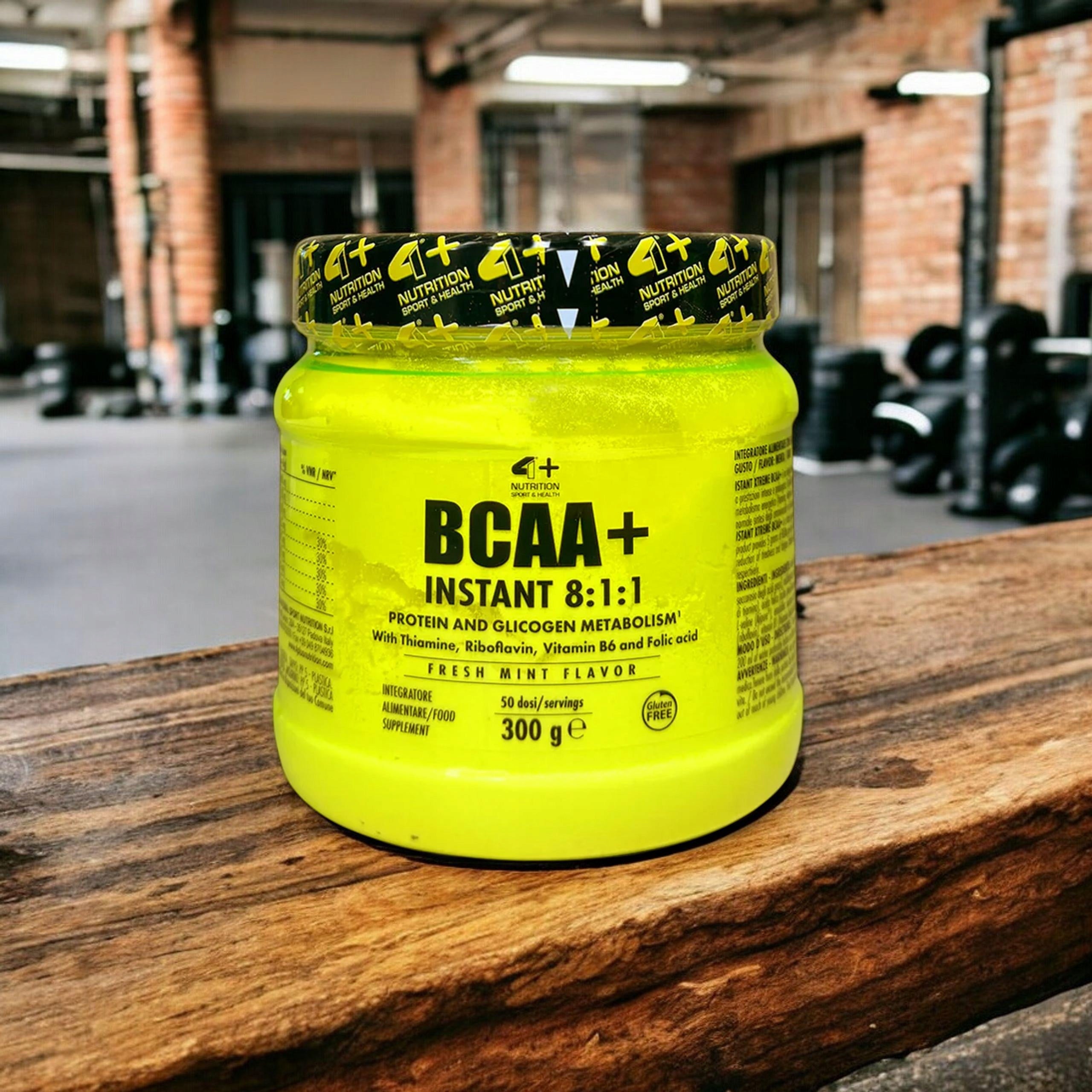 BCAA amino acids 8:1:1 300g 4+ NUTRITION Fresh Mint Vegan Regeneration Packaging status original