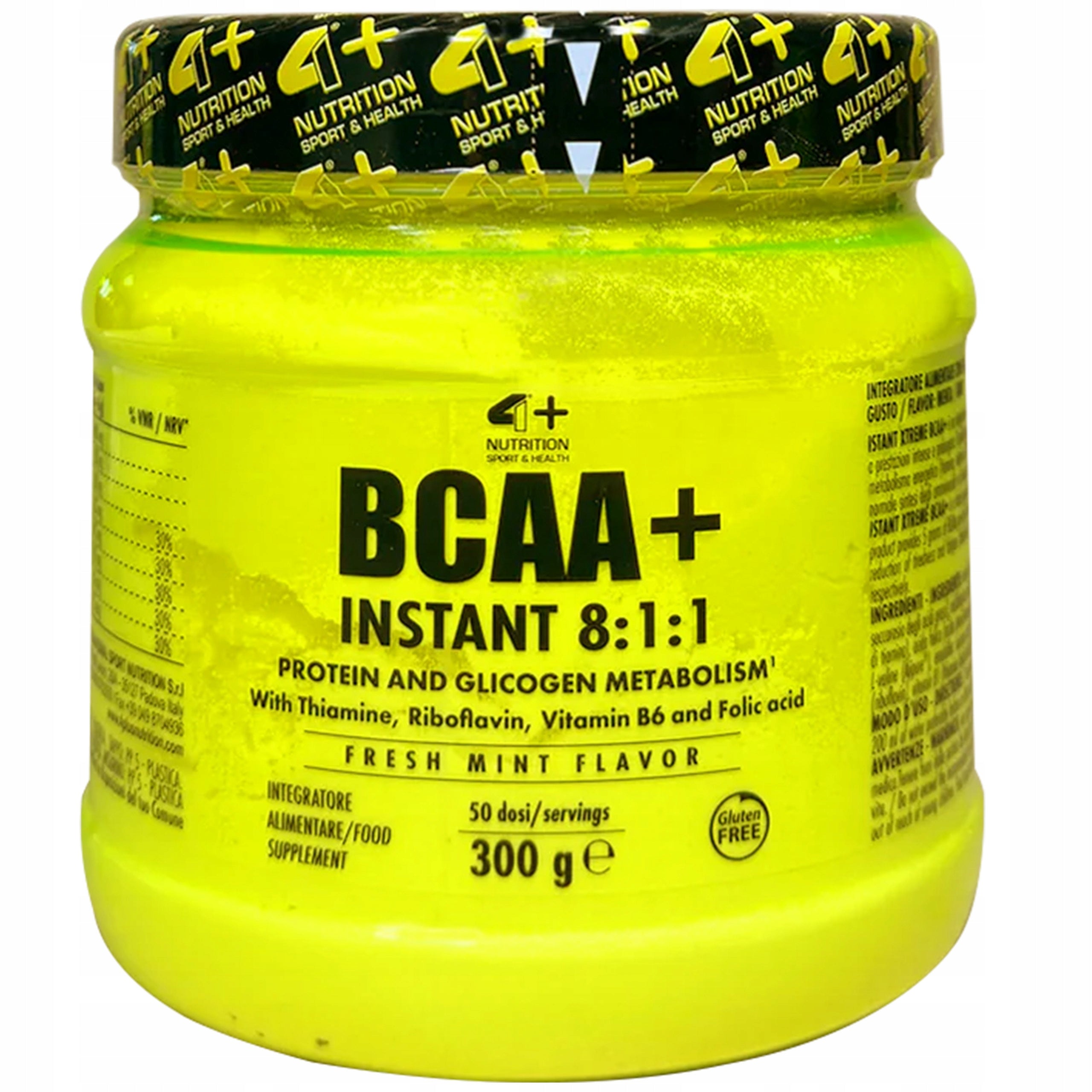 BCAA amino acids 8:1:1 300g 4+ NUTRITION Fresh Mint Vegan Regeneration