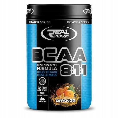 BCAA amino acids 8:1:1 REAL PHARM 400g Mango Regeneration Training Packaging status original