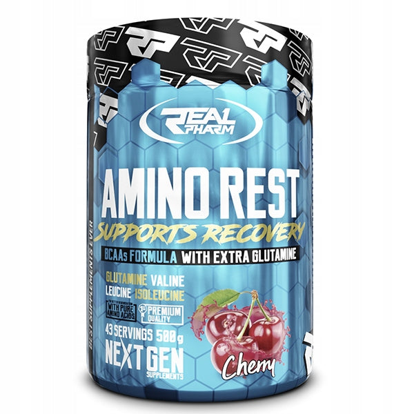 BCAA regeneration Real Pharm Amino Rest 500g MANGO PASSION FRUIT Expiration date at least six months from the date of purchase