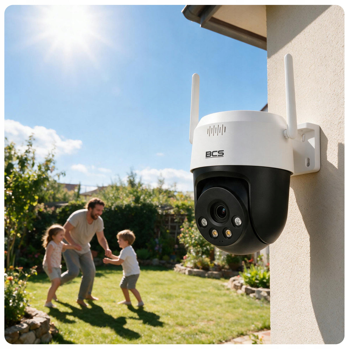 BCS 5Mpx WiFi Wireless Outdoor Camera Rotating AI Motion Tracking Packaging status original