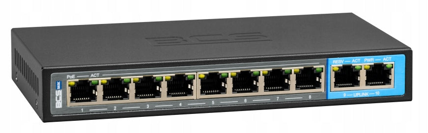BCS-B-SP08G02G POE SWITCH GIGABIT 8xPOE 2xUPLINK RJ 96W LAN SWITCH Packaging status original