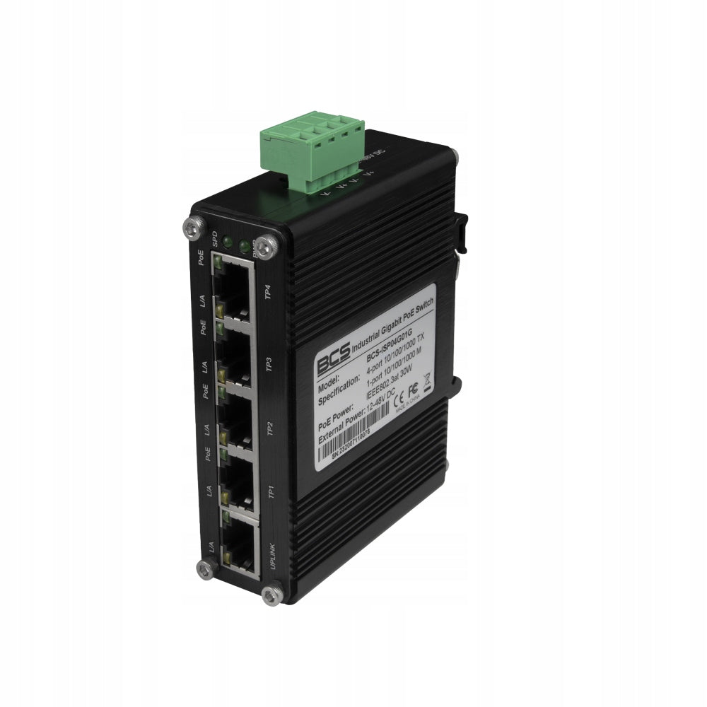 BCS-ISP04G01G BCS 4 PORT INDUSTRIAL SWITCH POE