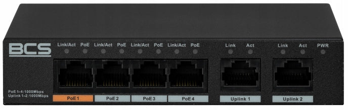 BCS-L-SP04G02G BCS LINE SWITCH POE 6 PORT 4X POE 2X LAN RJ45 POWER 60W Manufacturer BCS