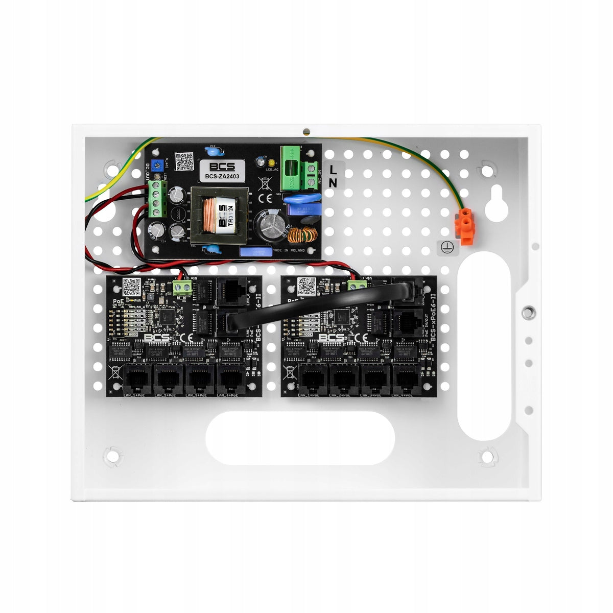 BCS-SP0812 PoE Kit for 8x PoE 2x LAN 24V IP Video Monitors