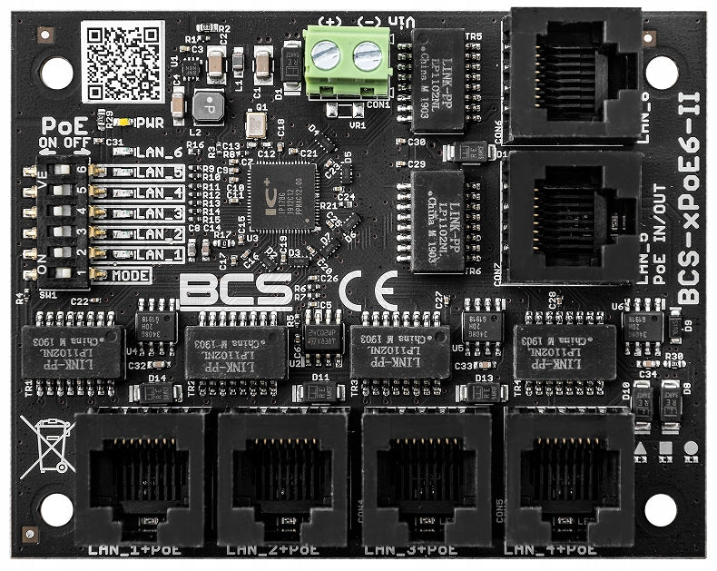 BCS-xPoE6-II UNMANAGED 6 PORT 5x PoE 1x UPLINK SWITCH PoE BOARD