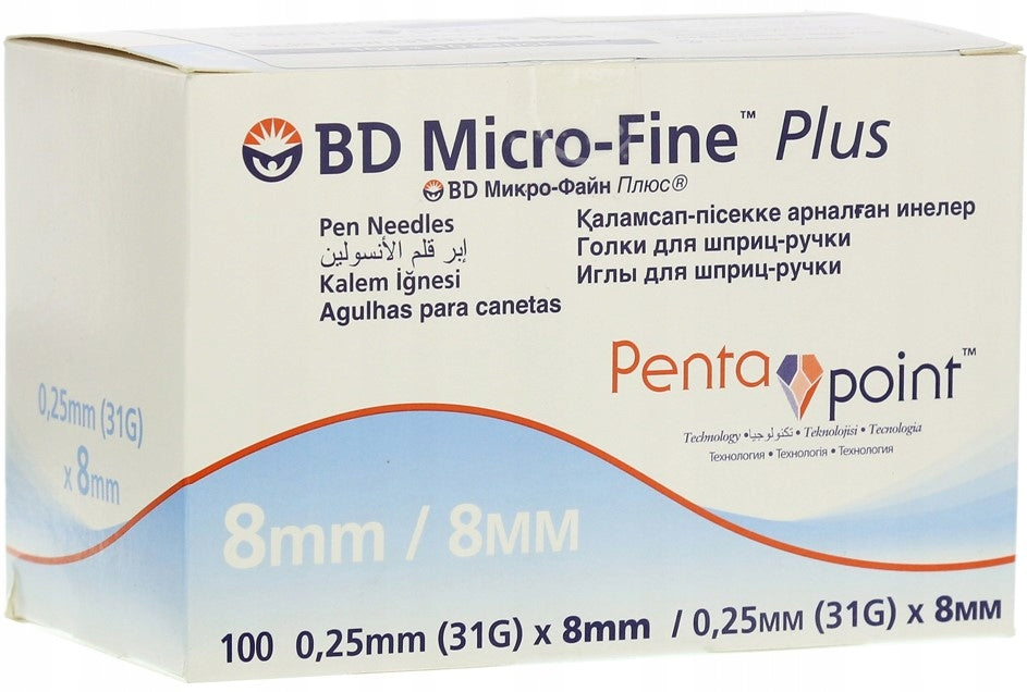 BD Micro-Fine Plus 8mm 31G Penta Point Pen Needles
