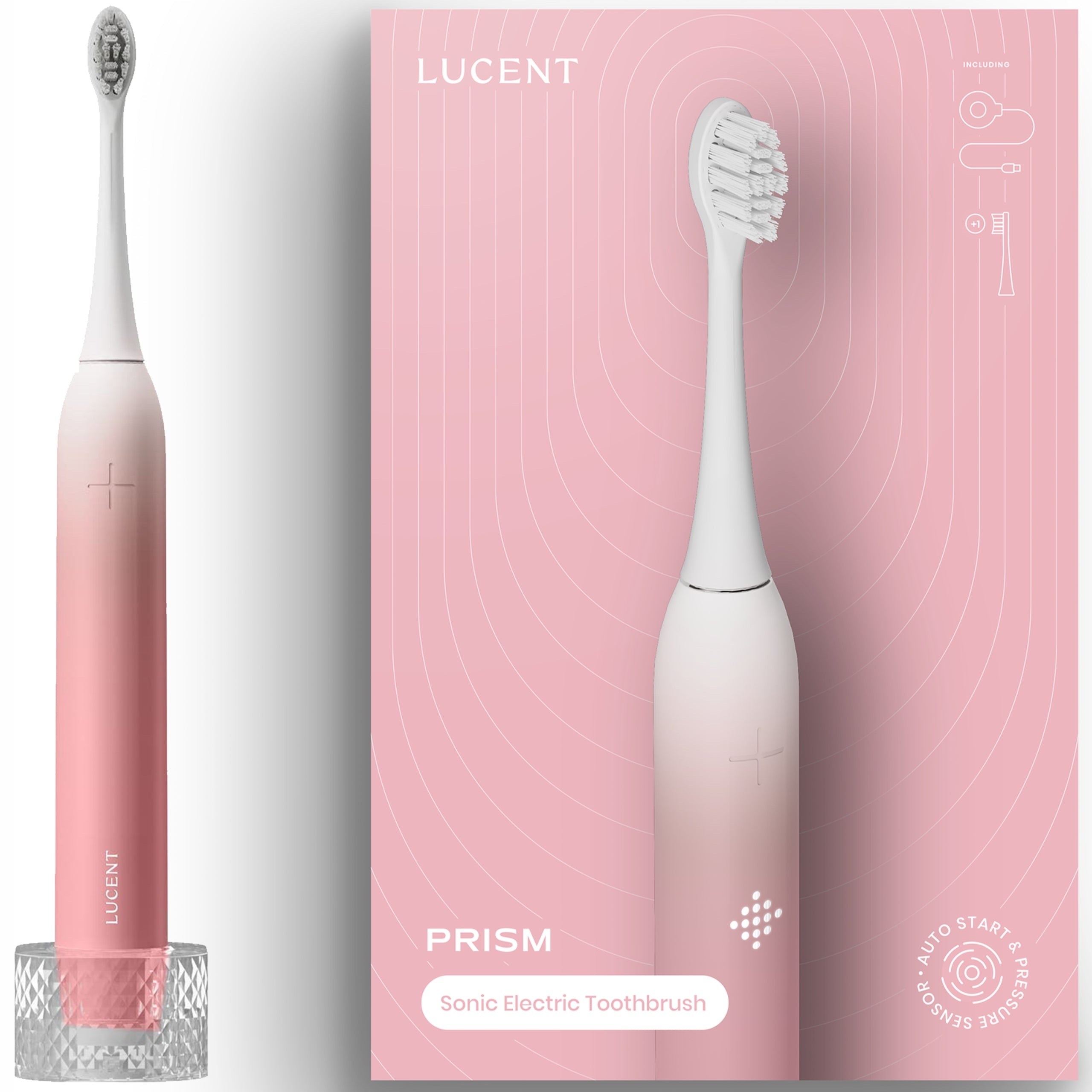 BE LUCENT Prism Smart Sonic Toothbrush IPX8 USB-C (pink bliss)