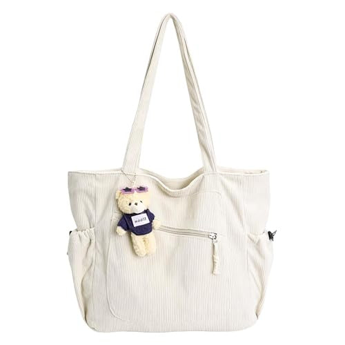 BEACH BAG WITH ZIPPER ROPE WHITE 3 POCKETS FOR SHOPPING TRAVEL Brand no brand