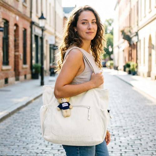 BEACH BAG WITH ZIPPER ROPE WHITE 3 POCKETS FOR SHOPPING TRAVEL Manufacturer code SWC5908807160819